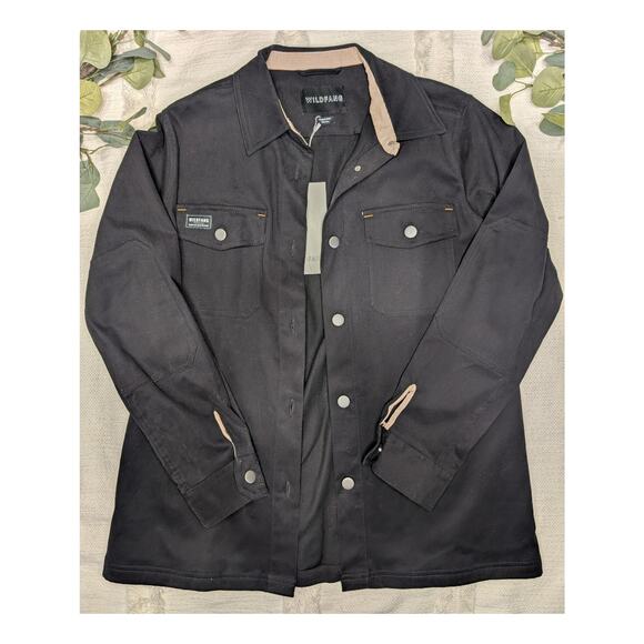 Wildfang Button Up Collared Shirt in Black - Picture 1 of 6